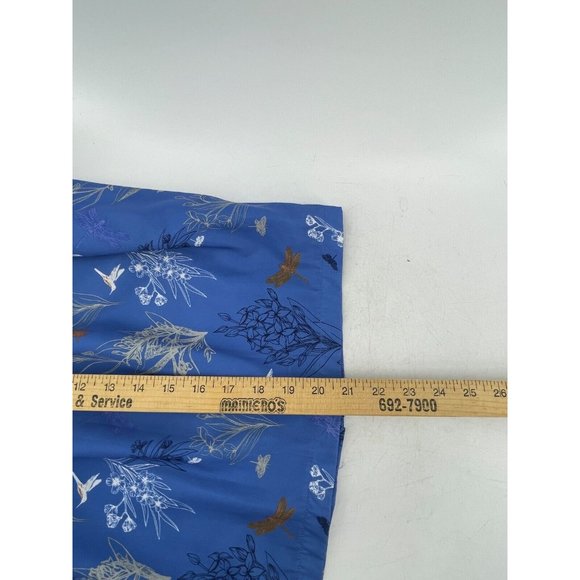 H & M Women's Blue Hummingbird Floral Print Pockets Skirt Back Zip Size 8 - Picture 13 of 15